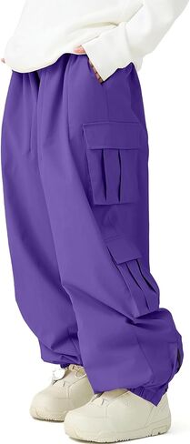 RIUIYELE Women's Baggy Snow Pants Insulated Cargo Skiing Pants Waterproof Snowboard Pants Winter Outdoor Sports Hiking Pants in Saudi Arabia