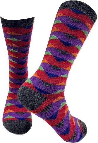Alpaca Wool Designer Novelty Crew Socks are Cozy, Warm & Colorful - Ivy Stripe in Saudi Arabia