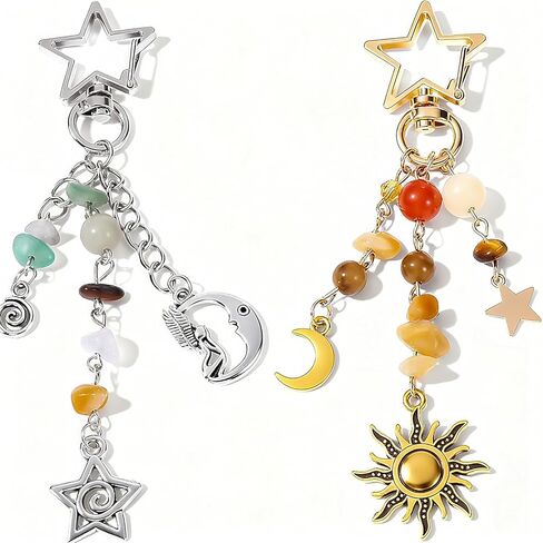 2 PCS Bag Charms, key chains women cute for Handbags, Purses, key chain charms, Hippie Style Bag Charms for Women & Girls in Saudi Arabia