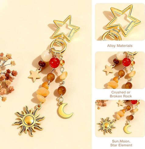 2 PCS Bag Charms, key chains women cute for Handbags, Purses, key chain charms, Hippie Style Bag Charms for Women & Girls in Saudi Arabia