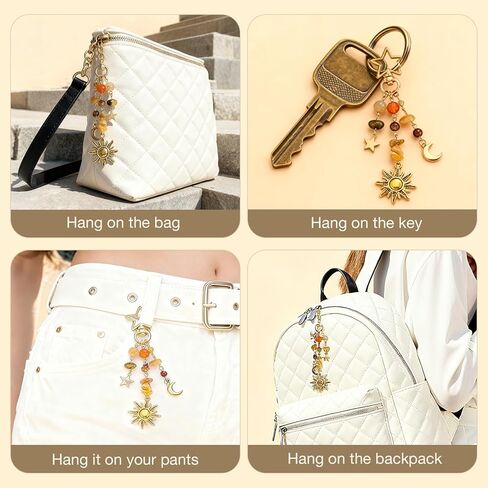 2 PCS Bag Charms, key chains women cute for Handbags, Purses, key chain charms, Hippie Style Bag Charms for Women & Girls in Saudi Arabia