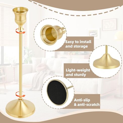 حاملات الشمعدان، 6 قطع من حامل الشموع المعدنية الذهبية، حامل شمعدان عتيق لتزيين المنزل، قطعة مركزية للطاولة، هدية الترحيب بالمنزل الجديد in Kuwait