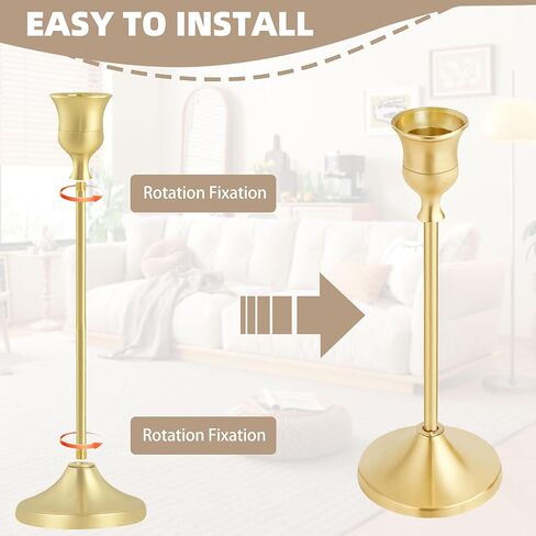 حاملات الشمعدان، 6 قطع من حامل الشموع المعدنية الذهبية، حامل شمعدان عتيق لتزيين المنزل، قطعة مركزية للطاولة، هدية الترحيب بالمنزل الجديد in Kuwait