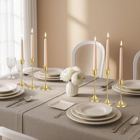 حاملات الشمعدان، 6 قطع من حامل الشموع المعدنية الذهبية، حامل شمعدان عتيق لتزيين المنزل، قطعة مركزية للطاولة، هدية الترحيب بالمنزل الجديد in Kuwait