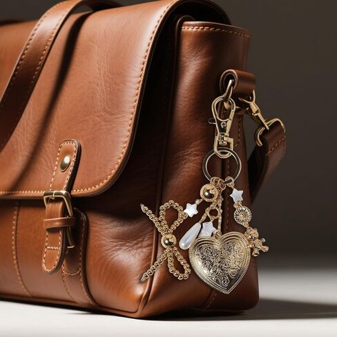 Cute Heart Keychain Bear Bow Keychain Gold Bag Charms for Handbags Purse Charms Y2K Star Accessories Gifts for Women in Saudi Arabia
