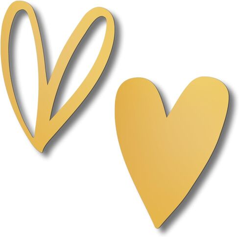 Vineland Metal Heart Wall Art Decor, Red Minimalist Wall Sculptures for Living Room Bedroom Bathroom Kitchen Decorations, Housewarming Valentine's Day Gifts, 5.9x7.8 Inches, Set of 2 in Saudi Arabia