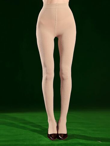 FANCAME Womens Sparkly Opaque Tights with Rhinestone 80 Den Pantyhose High Waist in Saudi Arabia