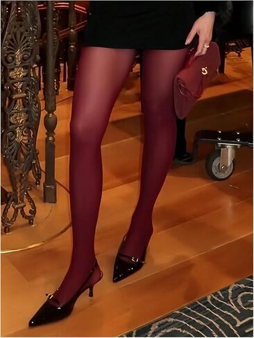 Milumia Women's Elegant Footed Solid Tights High Waisted Sheer Stockings Sexy Pantyhose in Saudi Arabia