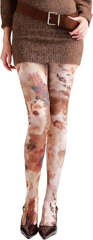 Sahabowi Women's Beautiful Flower Park Colorful Tights, Cartoon Strawberry Pantyhose with High Waistband Soft in Saudi Arabia