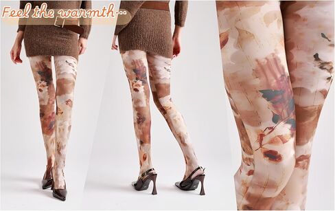 Sahabowi Women's Beautiful Flower Park Colorful Tights, Cartoon Strawberry Pantyhose with High Waistband Soft in Saudi Arabia