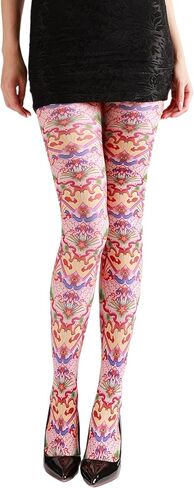Sahabowi Women's Beautiful Flower Park Colorful Tights, Cartoon Strawberry Pantyhose with High Waistband Soft in Saudi Arabia