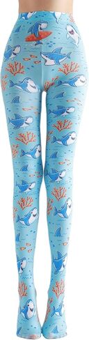 Sahabowi Women's Beautiful Flower Park Colorful Tights, Cartoon Strawberry Pantyhose with High Waistband Soft in Saudi Arabia