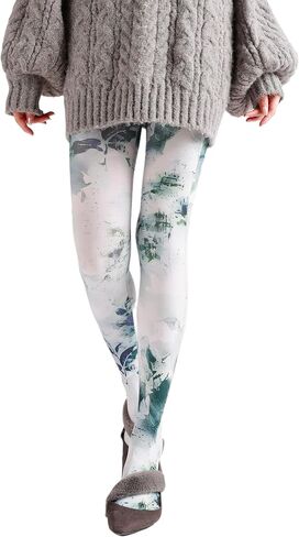 Sahabowi Women's Beautiful Flower Park Colorful Tights, Cartoon Strawberry Pantyhose with High Waistband Soft in Saudi Arabia