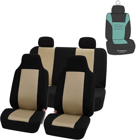 FH Group FB102114 Classic Cloth Seat Covers (Red) Front Set with Gift – Universal Fit for Cars Trucks & SUVs in Saudi Arabia