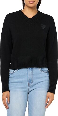 HUGO Women's Heart Logo Relaxed Fit Wool Blend Sweater in Saudi Arabia