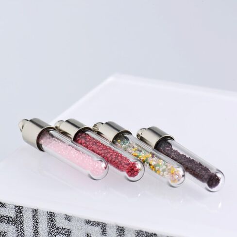 Glass Bottle Necklace with Chain Portable Fillable Wishing Bottle Transparent Glass Perfume Vial Pendant(1) in Saudi Arabia