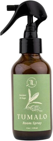 رذاذ الغرفة - عطر منزلي متطور وطبيعي بالكامل، معطر هواء بالزيوت العطرية النقية ومزيل للروائح، رائحة منعشة، صنع في الولايات المتحدة الأمريكية، العرعر والمريمية، زجاجة زجاجية سعة 4 أونصة in Kuwait
