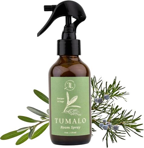 رذاذ الغرفة - عطر منزلي متطور وطبيعي بالكامل، معطر هواء بالزيوت العطرية النقية ومزيل للروائح، رائحة منعشة، صنع في الولايات المتحدة الأمريكية، العرعر والمريمية، زجاجة زجاجية سعة 4 أونصة in Kuwait