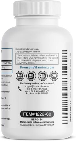 Bronson L-Tryptophan 500 MG High Potency Essential Amino Acid Supports Relaxation & Positive Mood Support Non-GMO, 60 Capsules in Saudi Arabia