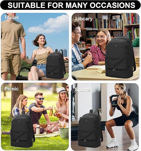 seyfocnia Gym Backpack,Small Gym Bag with Shoe Compartment Lightweight Expandable Travel Backpack Workout Sports Casual Daypack for Women or Men in Kuwait