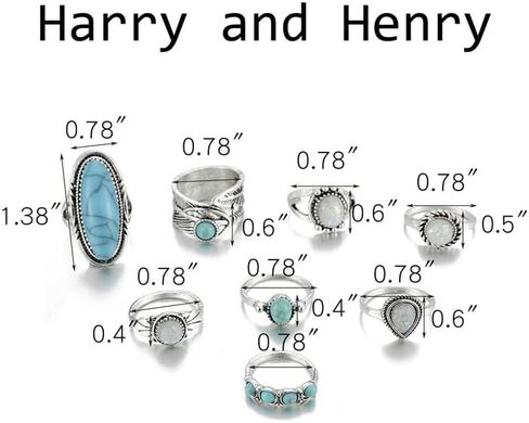 Turquoise Western Stackable Rings Set for Women Vintage Boho Jewelry Adjustable Knuckle Rings Natural Stone Gift for Her in Saudi Arabia