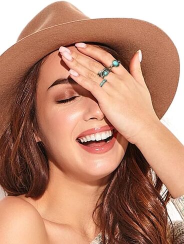 Turquoise Western Stackable Rings Set for Women Vintage Boho Jewelry Adjustable Knuckle Rings Natural Stone Gift for Her in Saudi Arabia