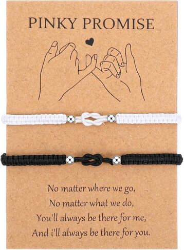 Matching Bracelets for Couples Anniversary Valentines Gift for Women Men Boyfriend Girlfriend Him Her, Matching Couple Bracelets for Bf Gf Pinky Promise Bracelet Long Distance Relationship Gifts in Saudi Arabia