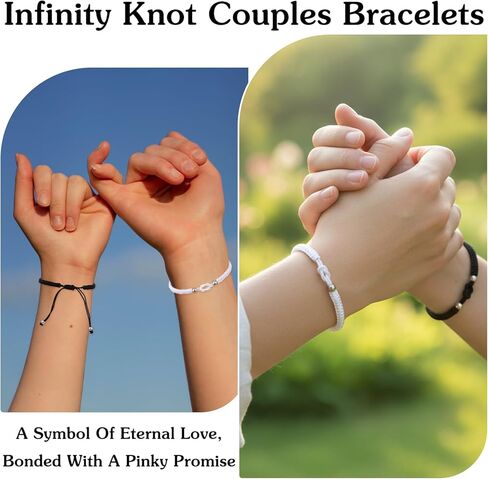 Matching Bracelets for Couples Anniversary Valentines Gift for Women Men Boyfriend Girlfriend Him Her, Matching Couple Bracelets for Bf Gf Pinky Promise Bracelet Long Distance Relationship Gifts in Saudi Arabia
