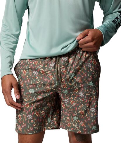 شورت مائي رجالي مطبوع عليه PFG Rambler من كولومبيا، Cypress Baja Bouquet، مقاس متوسط ​​× 8 in Saudi Arabia