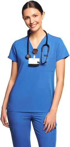 Scrubs Tops for Women with 1-Chest Pocket, V-Neck Womens Scrub Tops with Breathable & Easy Care Fabric in Saudi Arabia