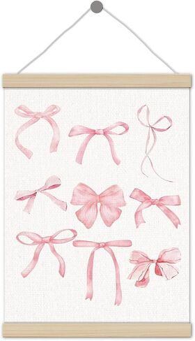 Coquette Pink Bow Poster Hanger Frame 12x16 بوصة، ديكور غرفة Preppy Coquette، ديكور فني جداري جمالي وردي عصري للفتيات في غرفة النوم والشقة in Saudi Arabia