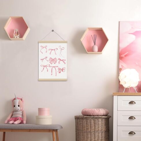 Coquette Pink Bow Poster Hanger Frame 12x16 بوصة، ديكور غرفة Preppy Coquette، ديكور فني جداري جمالي وردي عصري للفتيات في غرفة النوم والشقة in Saudi Arabia