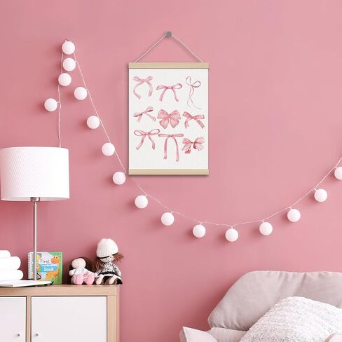 Coquette Pink Bow Poster Hanger Frame 12x16 بوصة، ديكور غرفة Preppy Coquette، ديكور فني جداري جمالي وردي عصري للفتيات في غرفة النوم والشقة in Saudi Arabia