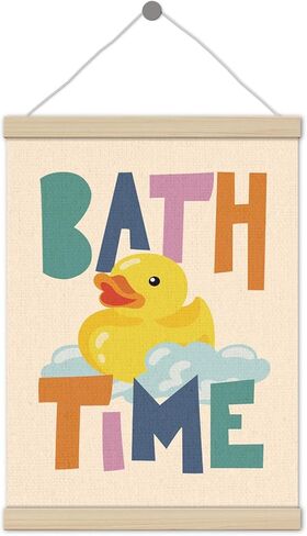 Rubber Duck Bathroom Decor Poster Hanger Frame 12x16 Inch, Boys Girls Bathroom Decor, Bath Time Wall Art Decor for Bath Room Shower Room in Saudi Arabia