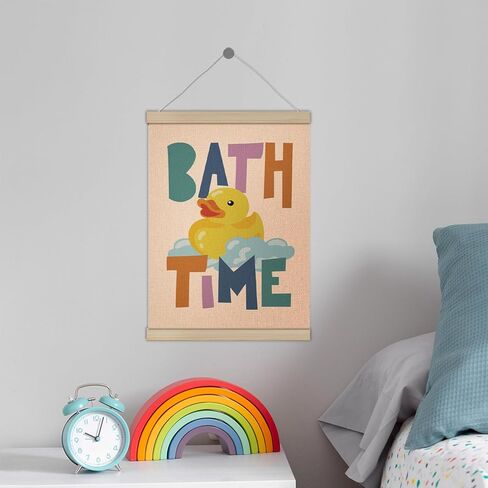 Rubber Duck Bathroom Decor Poster Hanger Frame 12x16 Inch, Boys Girls Bathroom Decor, Bath Time Wall Art Decor for Bath Room Shower Room in Saudi Arabia