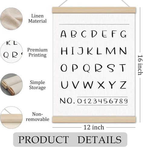 Alphabet Numbers 0-9 Classroom Poster Hanger Frame 12x16 Inch, Classroom Wall Decor, Minimalist Educational Wall Art Decor for Playroom Kindergarten Early Learning Classroom Preschool in Saudi Arabia