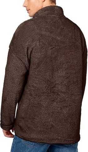 VahRuta Mens Fleece Quarter Zip Sherpa Jacket Sweater Pullover Fall Winter Long Sleeve Fleece Outwear in Saudi Arabia