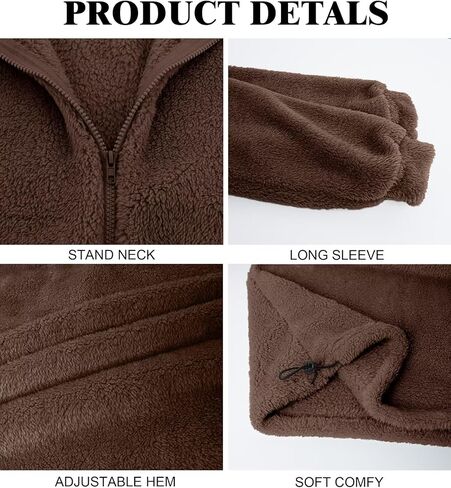 VahRuta Mens Fleece Quarter Zip Sherpa Jacket Sweater Pullover Fall Winter Long Sleeve Fleece Outwear in Saudi Arabia
