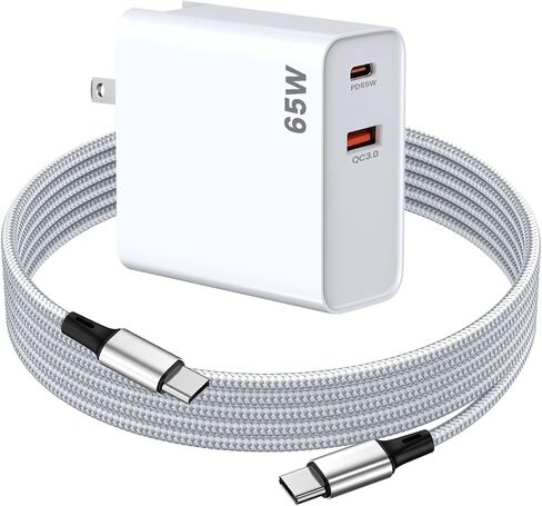 PD 65W USB C Fast Charger for DJI Neo, Air 3S, Mini 4K, Mini 4 Pro, Mini 2 SE, Avata 2, Mavic 3 Drones, Dual Port USB + Type C Wall Charger with C to C Charging Cable for DJI FPV Accessories, 6ft Long in Kuwait