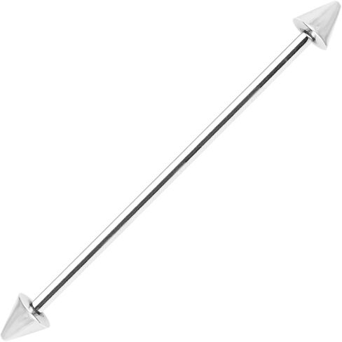 Satix 316L Surgical Steel 14G Externally Threaded Spike Beads Industrial Barbell Earrings Bar Helix Cartilage Piercing Jewelry - Sold Individually in Saudi Arabia