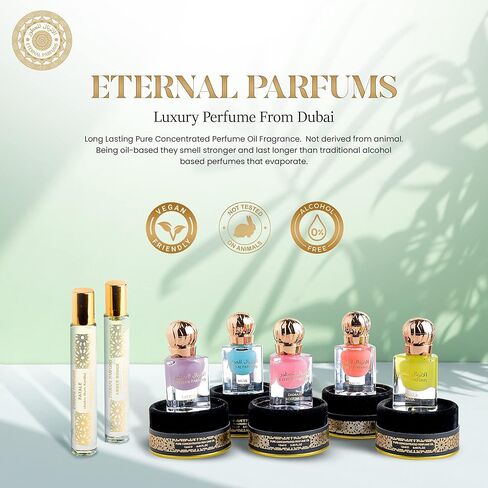 عطر فاخر من دبي - عطر زيتي مركز ونقي يدوم طويلاً، خالٍ من الكحول، مناسب للسفر - للجنسين للرجال والنساء - 10 مل in Saudi Arabia