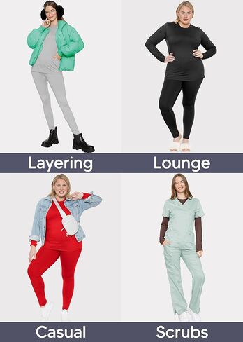 STRETCH IS COMFORT طقم نسائي من Oh So Soft بياقة دائرية وأكمام طويلة وطماق | تمتد الزي 2 قطعة | مقاس عادي وكبير S-5X in Saudi Arabia