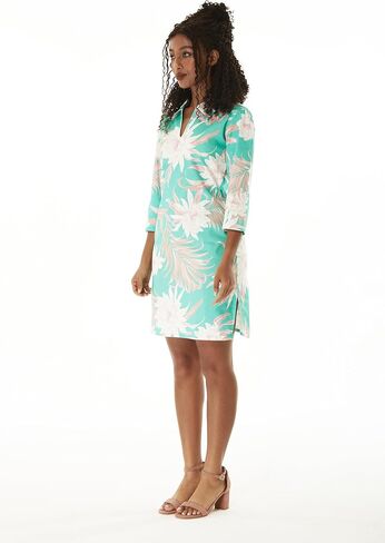 Matchable Couple Hawaiian Luau Men Shirt or Women Slip On Collar Dress in Wispy Cereus Palm Mist in Saudi Arabia