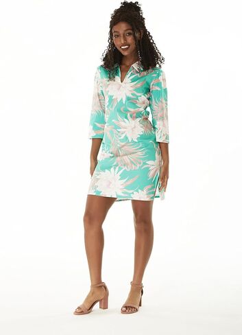 Matchable Couple Hawaiian Luau Men Shirt or Women Slip On Collar Dress in Wispy Cereus Palm Mist in Saudi Arabia