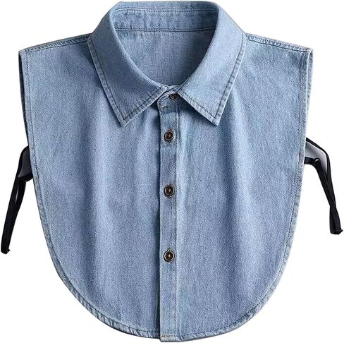 Denim Detachable Collar Faux Dickey Half Shirt Blouse False Decorative Choker in Saudi Arabia