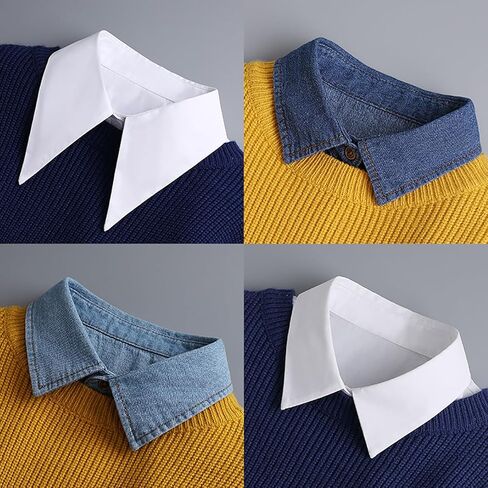 Denim Detachable Collar Faux Dickey Half Shirt Blouse False Decorative Choker in Saudi Arabia