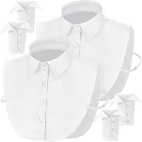 6 Pack Dickey Collar for Women Detachable White Fake Collar for Shirts with Cuffs Half False Blouse Dickey in Saudi Arabia