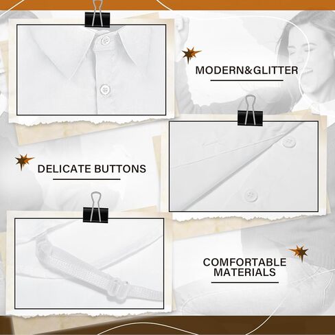 6 Pack Dickey Collar for Women Detachable White Fake Collar for Shirts with Cuffs Half False Blouse Dickey in Saudi Arabia