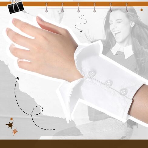 6 Pack Dickey Collar for Women Detachable White Fake Collar for Shirts with Cuffs Half False Blouse Dickey in Saudi Arabia