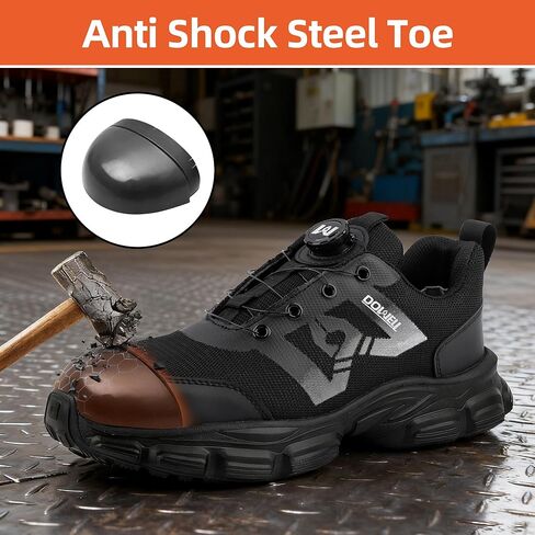 Steel Toe Shoes for Men Women Work Shoes, Safety Sneakers Shoes, Comfortable Lightweight Puncture Proof Slip on Indestructible Work Shoes in Saudi Arabia